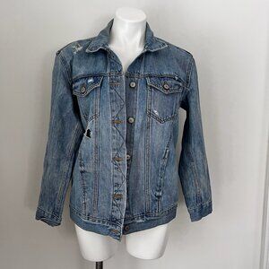 Old Navy Distressed Denim Jean Jacket
